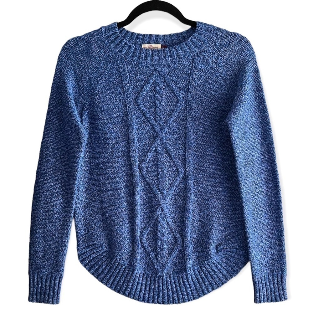 SO Perfectly Soft Cable Knit Sweater - Blue & Black​​​​​​​​​​​​​​​​​​​​​​​​​​​​